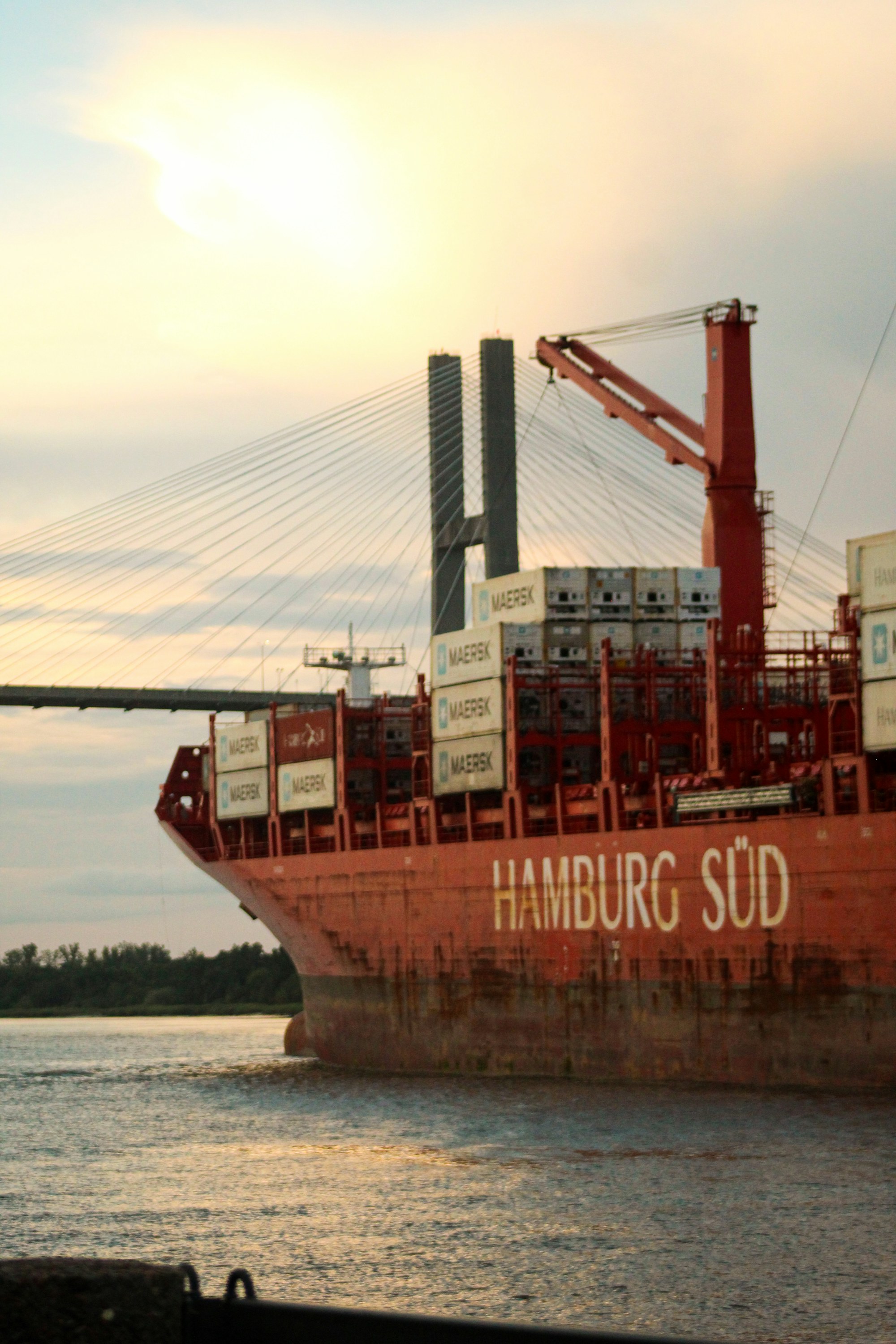 Bulk cargo vessel moving through open water